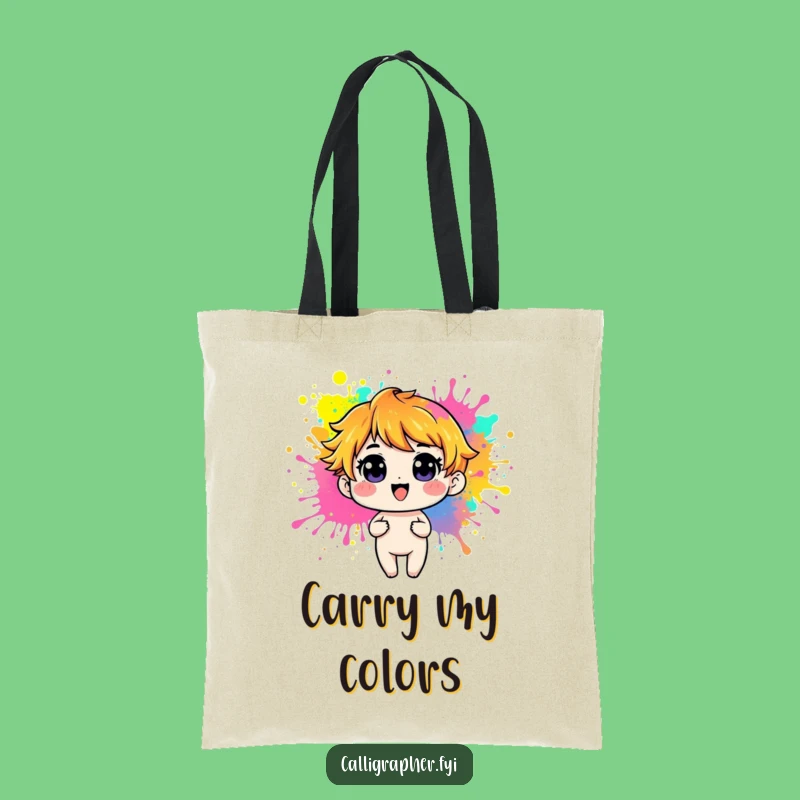 Funny Playful Character Paint Tote Bag - Carry Your Art Supplies in Style!
