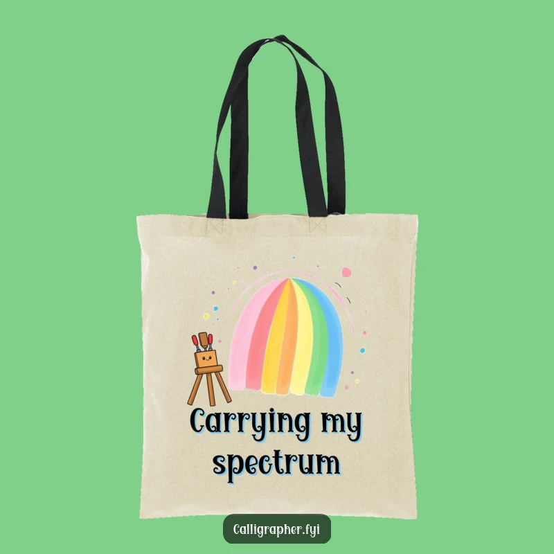 Funny Rainbow Painting Tote Bag: Carry Your Art & Humor - Great Funny Gift!